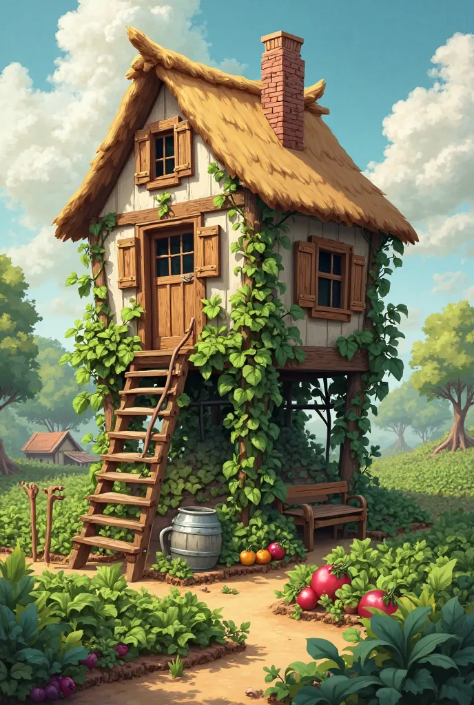 Build a baby house above, grow vegetables