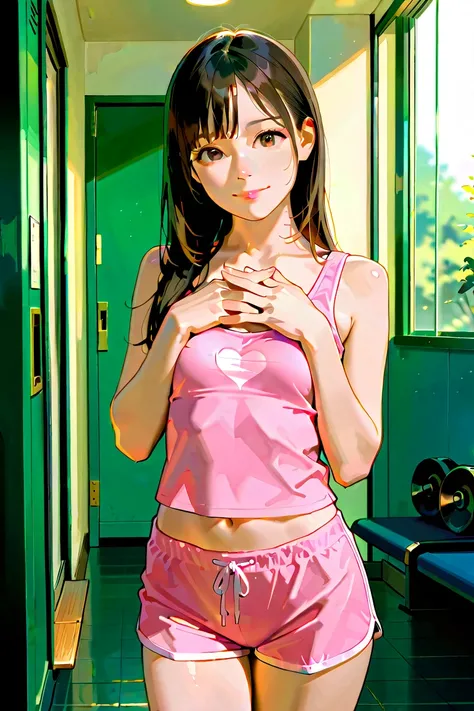 (perfect anatomy:1.5)、high res pictures of Japanese girls, photo-realistic, realistic,  masterpiece, great quality, 8k, very detailed, complicated details, sharp concentration, professional lighting,(charming smile:1.9) 、(Put your hands together in front o...