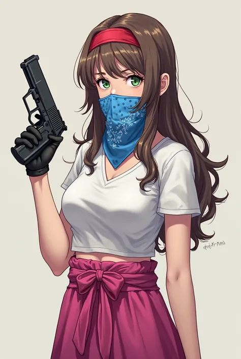 Anime style
Woman
26 years old 
Light blue bandana in the nose
Light blue bandana in the mouth 
Light blue bandana in the mouth and nose
Light blue bandana in the mouth face 
Light blue bandana in her mouth
Light blue bandana in the mouth and nose
Light bl...