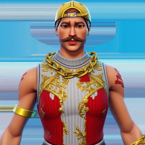 Create a Fortnite skin like Flakes Power but with a mustache