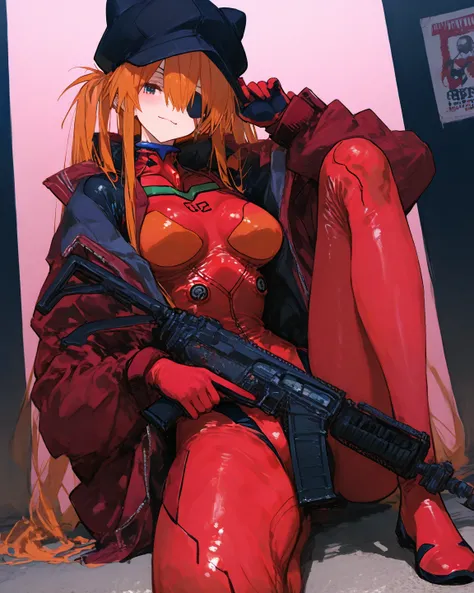 Highest quality、  748cm style  ,       、           8k Wallpaper、         masterpiece、     、  high detail、、            absurd,            latest,                 Neon Genesis Evangelion、  female 1 person、 、  Su Long Aska Langley 、  orange hair、           bl...