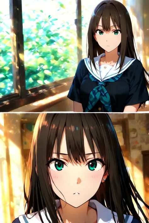 shibuya rin,before after,1koma,before,school uniform,2koma,after,sailor uniform,