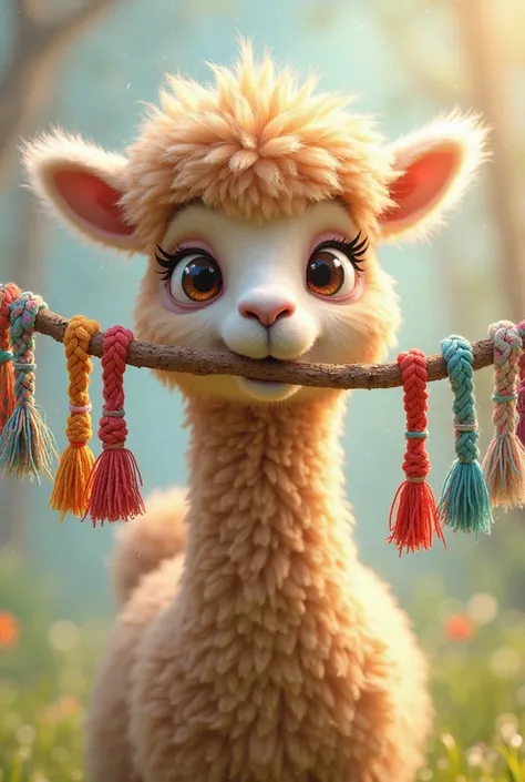 Animated alpaca biting string bracelets 