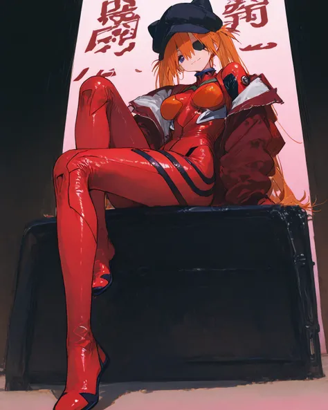 Highest quality、  748cm style  ,       、           8k Wallpaper、         masterpiece、     、  high detail、、            absurd,            latest,                 Neon Genesis Evangelion、  female 1 person、 、  Su Long Aska Langley 、  orange hair、           bl...