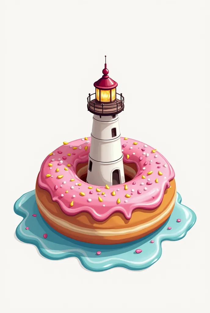 D'LIGHT HOUSE We have a cafe that sells ice cream and donuts.  With the lighthouse sitting inside the donut in the middle and above the lighthouse, he wants a logo that says the brand name if it is around an ice cream