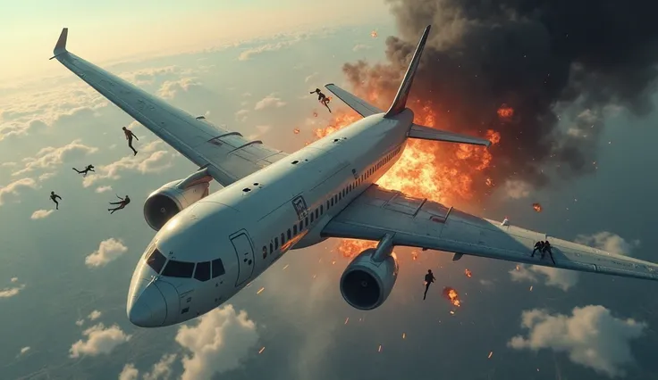 a close up of a plane with people on it flying in the sky, expensive visual effects, viral photo, cgi special effects, incredible vfx, vfx, good special effects, insane special effects, epic vfx shot, airplanes bombing the beach, crash landing, vfx movie, ...