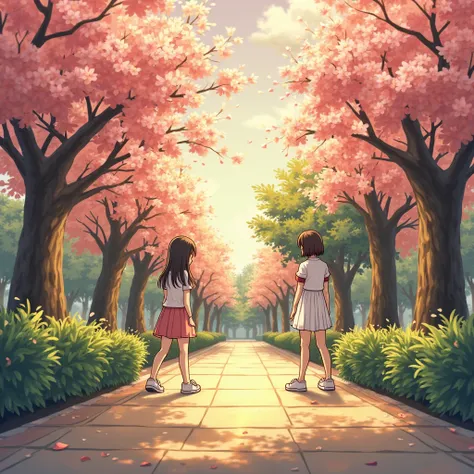 in anime style The Betrayal & The Curse (Outdoor, Daylight Setting)
🔸 The story begins on a bright, sunny morning at school. The school courtyard is filled with students preparing for the annual festival, colorful decorations hanging from the trees.
🔸 MC a...