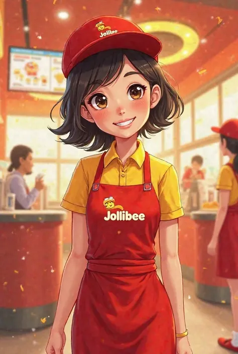 a girl jollibee crew