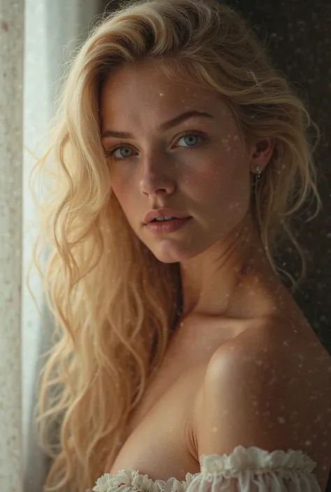 Half-naked blond woman 