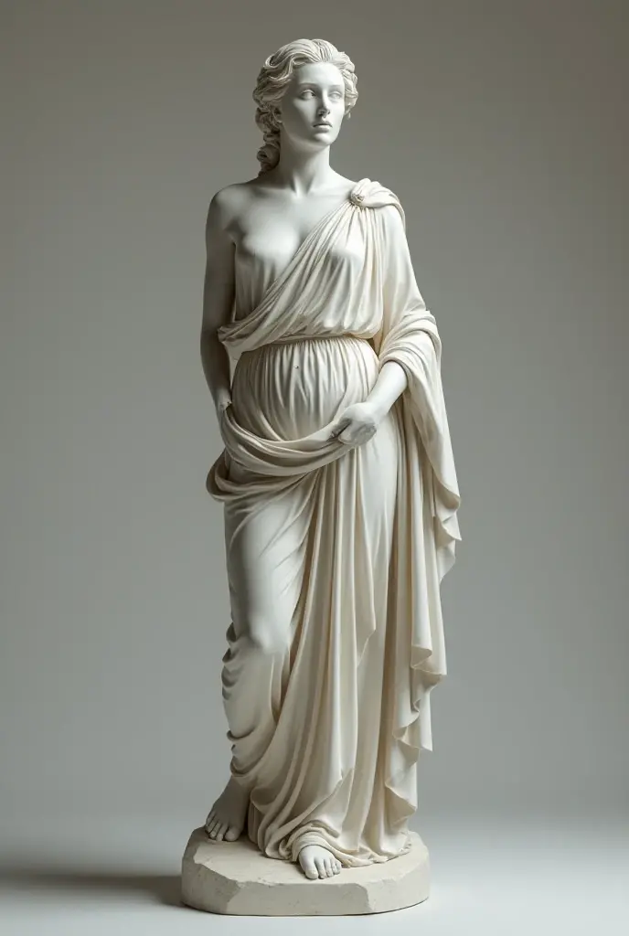  please, Based on that style give me an image of a Greek sculpture in blue,   on white background