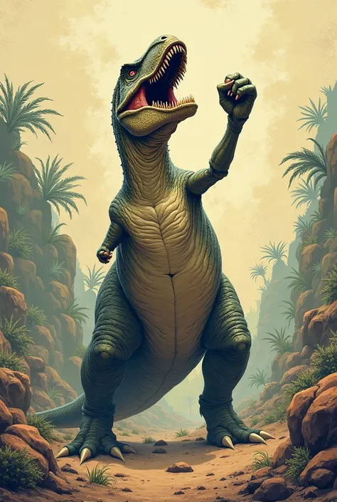 Dinosaur Showing Middle Finger
