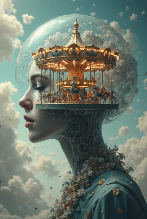 Person with a carousel inside their head