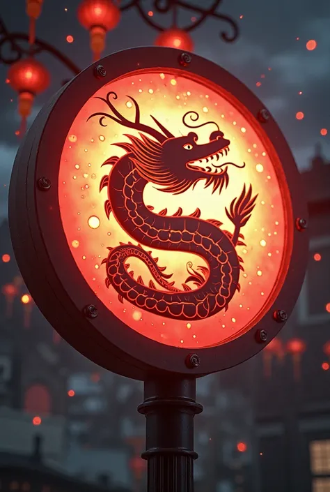 a close up of a sign with a dragon on it, by Zeen Chin, beeple and jeremiah ketner, to be, jen bartel, zenith perspective, zenith view, genshin, zen concept, by Jeanna bauck, zenra taliyah, by Zhu Da, smooth zenithal lighting, magical concept art