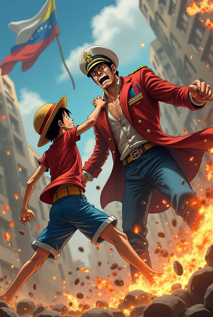 Luffy vs Nicolas Maduro fighting