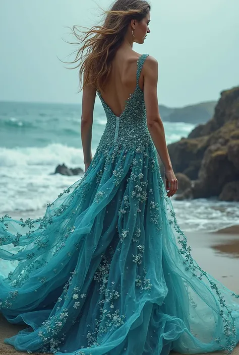 A dress that has all the elements of the ocean and can be worn