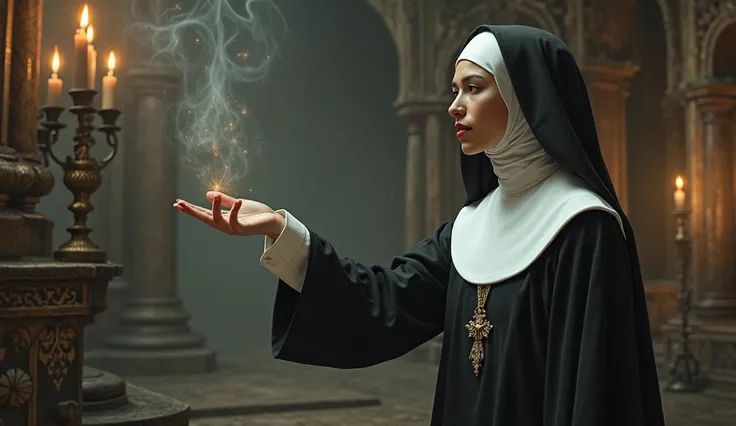 Nun touching something she cant see only can feel