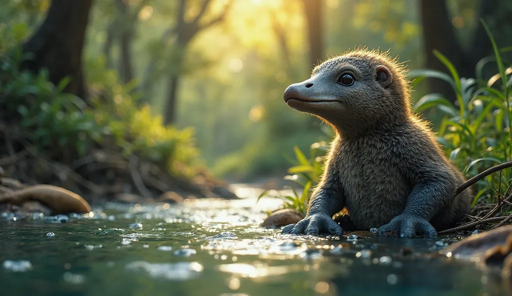 Deep in the lush forests of Australia, where rivers glisten under the sun and tall gum trees rustle in the wind, lived a young platypus unlike any other animal. She had soft, waterproof fur, a beak like a duck, and webbed feet that made her an excellent sw...