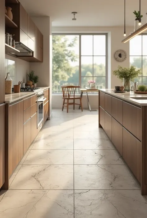 i want that same tile to be used in the floor of a kitchen 