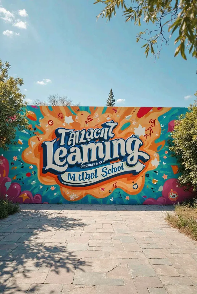 Write Islamabad learning model school on wall

