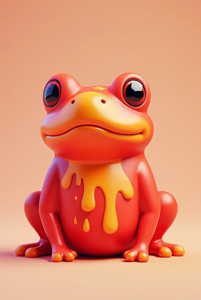 Title: The Gummy Frog 3D cartoon text red with orange melted effect