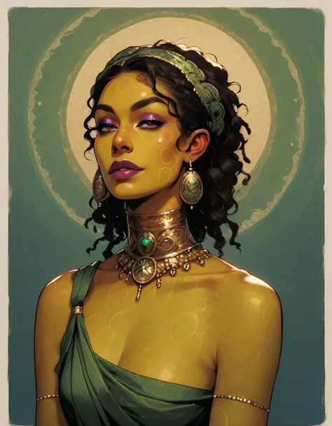 Sexual creature. Ancient Sex Djinn. Intricate psychedelic skin. Beautiful appearance. dnd character.  dnd.