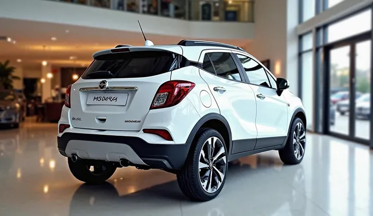   2025 opel Mokka white back side in the showroom pick full hd   