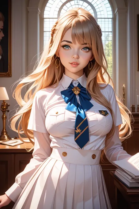  girls on the left　 　human　 super breasts　 school uniform　White Pants　 bite　See-through　 miniskirt　 Gold　long hair　　Nipples　Shame