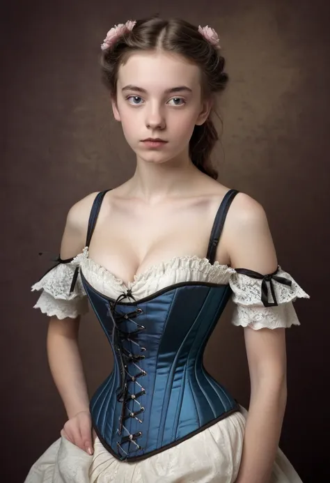 young skinny victorian girl in corset