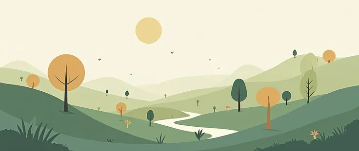 flat vector style, landscape