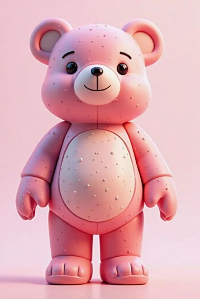 English font 'LORIBEAR，The font is a three-dimensional sculptural image，The color is biased towards bright and warm colors，With pink as the base tone，The picture shows the front view of the sculpture， transparent background