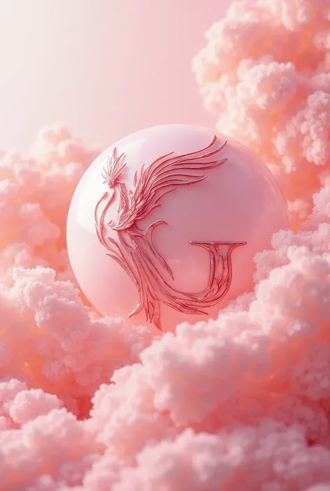 Create a Logo that is first the F and then the G where the G is a phoenix and refers to Glamour Fénix, a clothing and cosmetics store for women in shades of pink. 