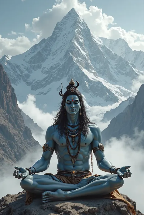 Create image of lord Shiva in the Himalayas 