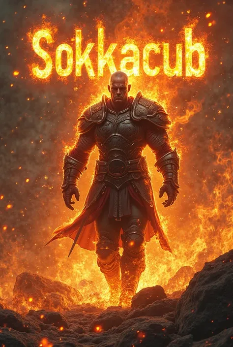 Warrior coming out of the fire and may the fire form the name SokkaCub