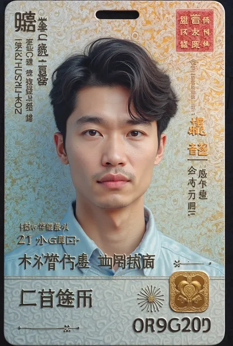 Hong Kong plastic ID card inside page with photo, realistic
