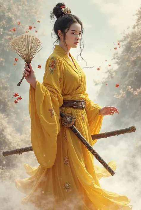 ### **2. Wudang Elder: Taoist Priest Qingxu (Female)**
- **Attire**: She wears a yellow Taoist robe with Tai Chi patterns embroidered on the sleeves. The fabric is lightweight and flows gracefully.
- **Accessories**: She dons a Taoist crown on her head, ho...