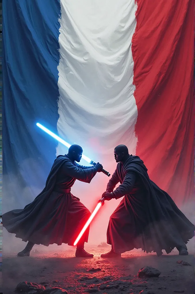 Jedi vs sith bihaind france flag 