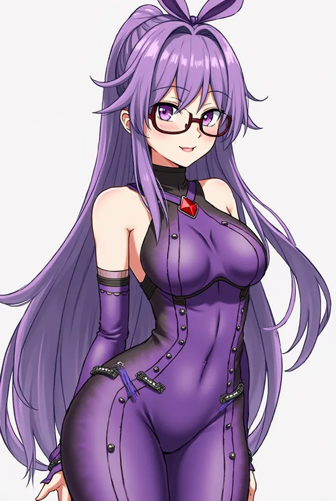 Violet from the video game Fate/EXTRA CCC is a mature version of Salura Matou, she sports long purple hair that reaches her knees which she ties into a ponytail with her ribbon and a tight uniform as well as a tall curvy figure with large breasts. Her outf...