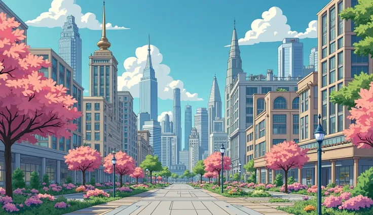 (photorealism:2.2), the real city of Springfield made more modern and structured and advanced, hyper-realistic, low-brow, shorter buildings, less populated, efficient, artistic, flowery, very few flowers