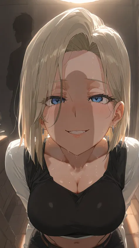 masterpiece,  best quality, Amazing quality,  is drinking the highest ,  absurd, recent,sight,  for you.,  anime coloring ,,expressiveh,
break

Penis shadow on face, Android 18,  High Closeup , 시청자를 바라보고 있는,  Delicate and delicate face , Wicked smile ,  hu...