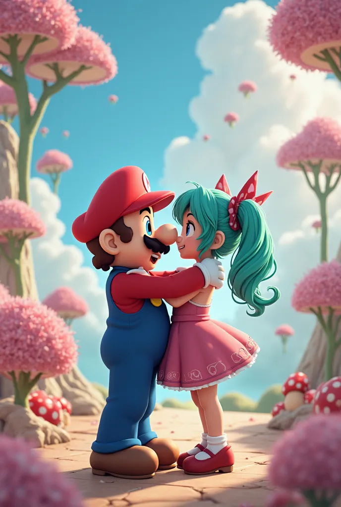 Make me Mario kissing Hatsune Miku 