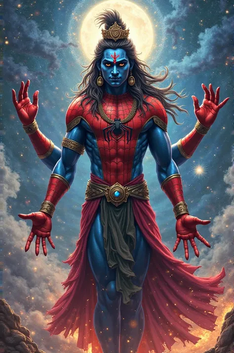 Lord shiva blended with spiderman