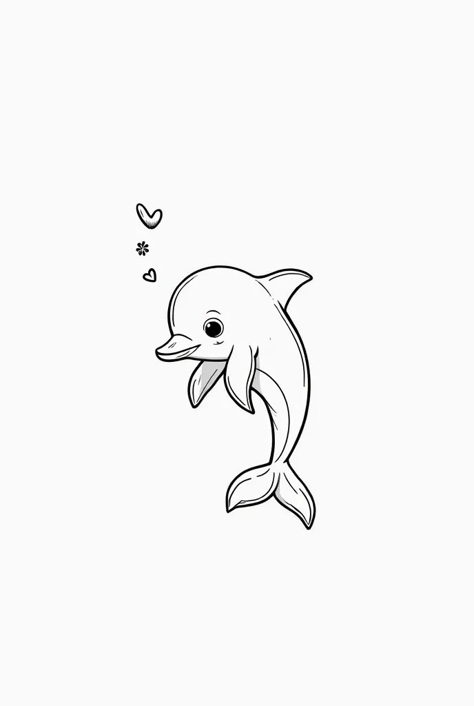 Adorable dolphin line art