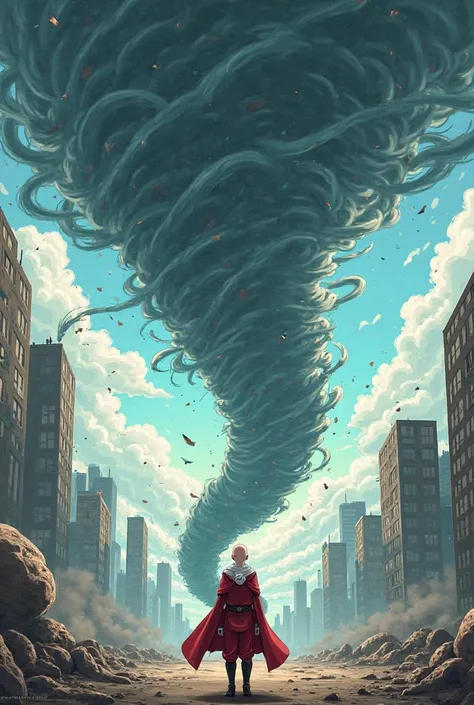 I would like you to create Tornado by OnePunchman as your wallpaper and that it be with the same drawing style as the anime