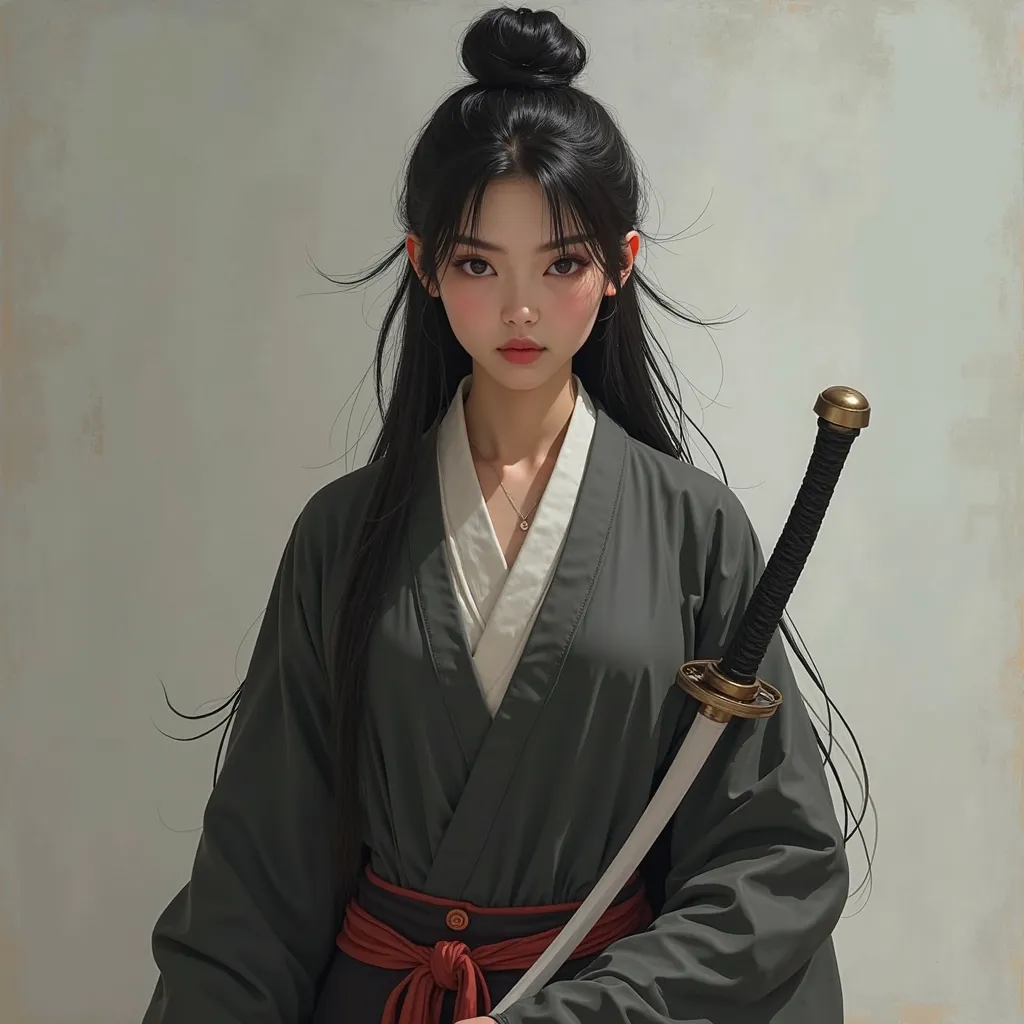 Character Detail
Style of the Image:  photography
Character name:  Milky Swordsman
Character gender & age:  40-50
Facial Features: :  asian indonesia
Skin Tone:  normal asia tenggara
Outfit Upper Body:  plain silk cloth clothes
Upper Clothing Color:  abu a...