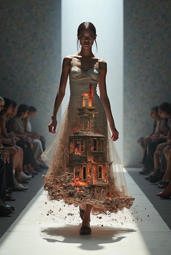 Fast Fashion — The true price of your clothes
 • Picture idea: A model on the runway, whose dress is transformed into a destroyed factory building, with exploited workers in the background.
	• Message: „Trendy? Or deadly?”
 • Target: Point out poor working...