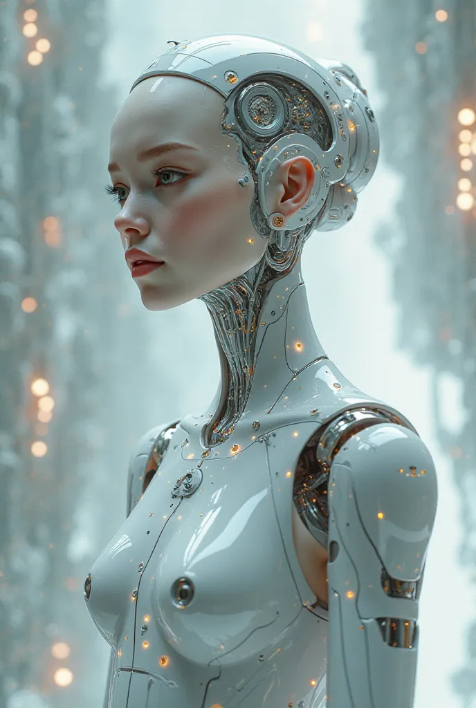 humanoid figure, Highly technological of a beautiful woman