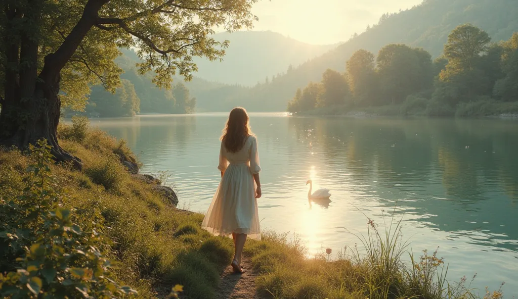 Abigail walks along the peaceful shores of the lake, the sun casting a soft glow over the water. The villagers see her as a heroine, their admiration shining in their eyes, but women Abigail knows the true reward lies in the bond she shares with the Swan Q...