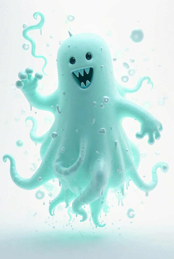 3d cartoon image of a poltergeist haunting, white background or no background