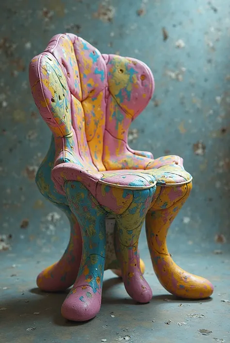 Create a very strange and colorful chair