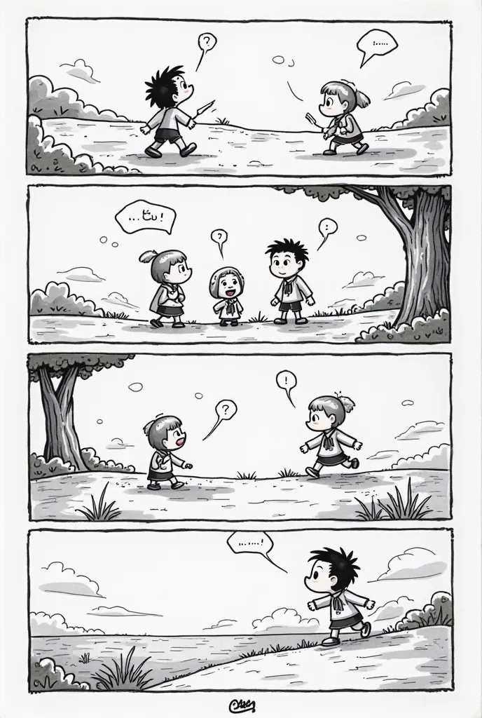 make a simple black and white english comic original 